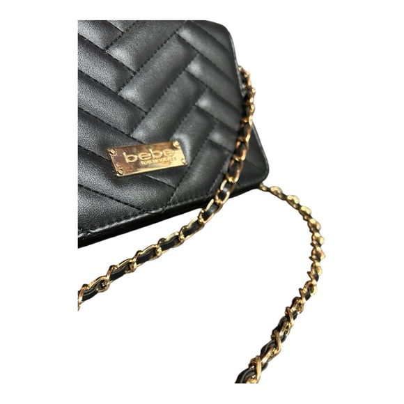 Bebe Black and Gold Mini Quilted Bag - Picture 2 of 7
